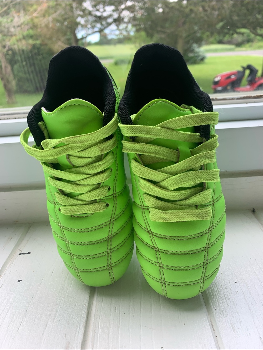 Neon Green Youth Athletic Cleats - Bright Lime Soccer Shoes